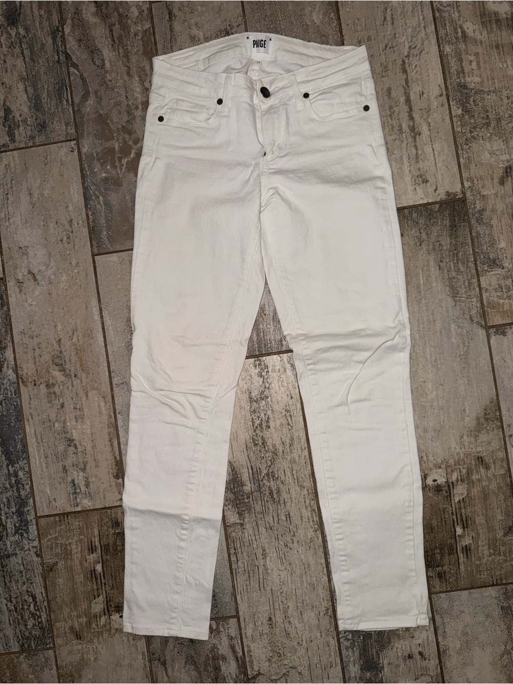 Paige White Slim Straight Jeans